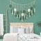 Large Boho Macramé Wall Hanging – Handmade Woven Tapestry with Wood Beads, Leaf & Feather Design in Beige and Green, Chic Bohemian Wall Art for Bedroom, Living Room, Nursery, or Apartment, 51.2" W x 31.5" L